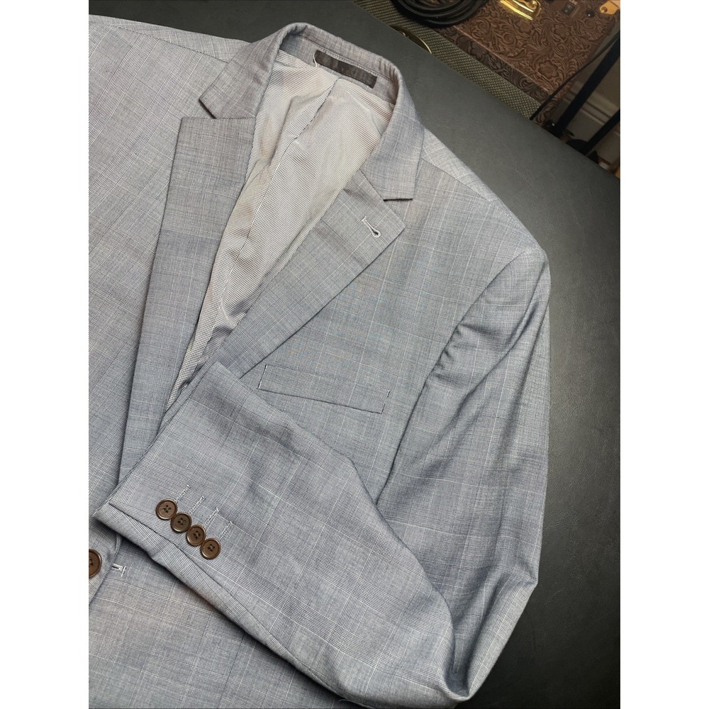 NEXT Tailoring Gray Glen Plaid Blazer Jacket 42R Slim Fit Blazer Pockets sown